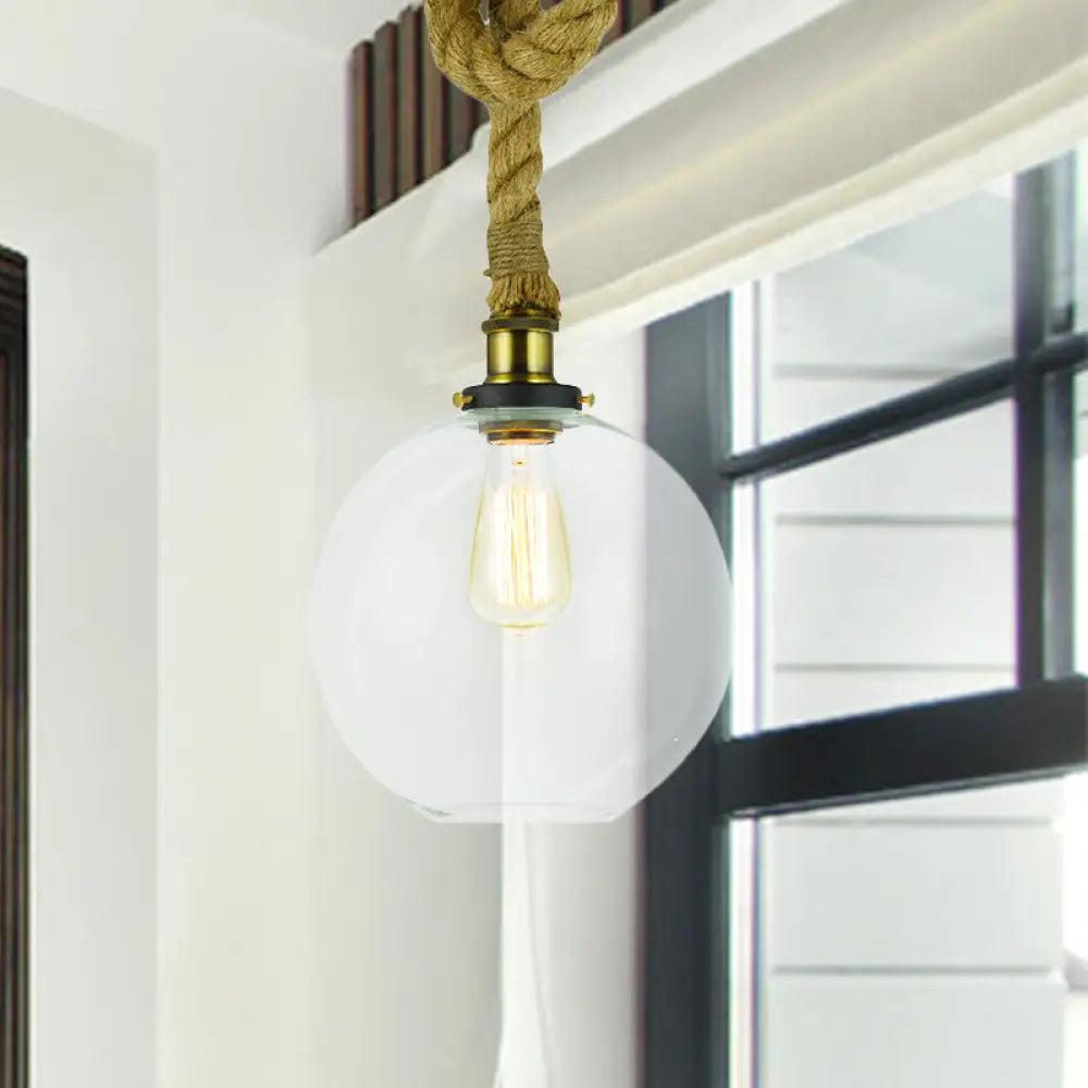 Modern Transparent Glass Pendant Light with Industrial Style - Ideal Kitchen Ceiling Fixture