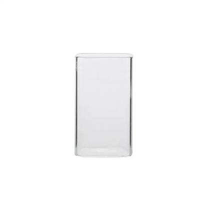 Modern transparent glass square measuring cup with smooth transparent glass sides for kitchen and dining use
