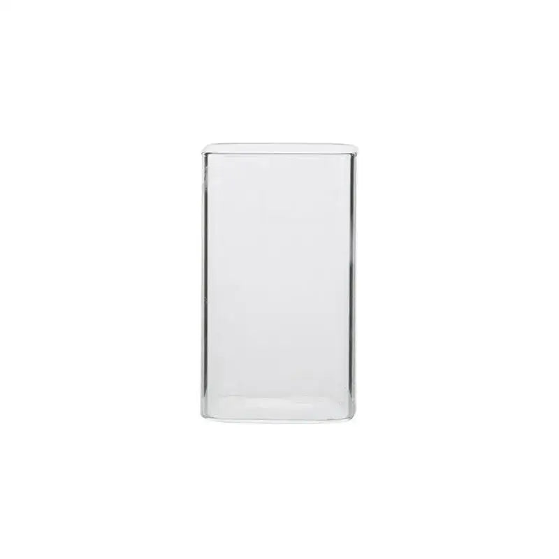 Modern transparent glass square measuring cup with smooth transparent glass sides for kitchen and dining use