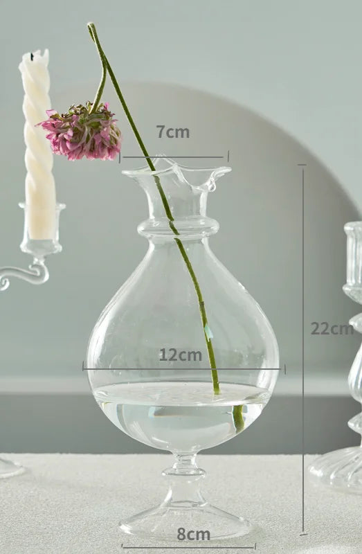 Modern Transparent Glass Vases Set for Home - H - Vase