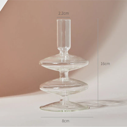 Modern Transparent Glass Vases Set for Home - Q - Vase