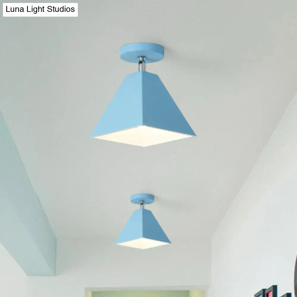 DecorBites™ DecorBites™ Modern Trapezoid Semi Flush Mount Ceiling Light - Single-Bulb Corridor Fixture