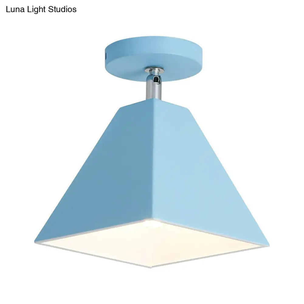 DecorBites™ DecorBites™ Modern Trapezoid Semi Flush Mount Ceiling Light - Single-Bulb Corridor Fixture