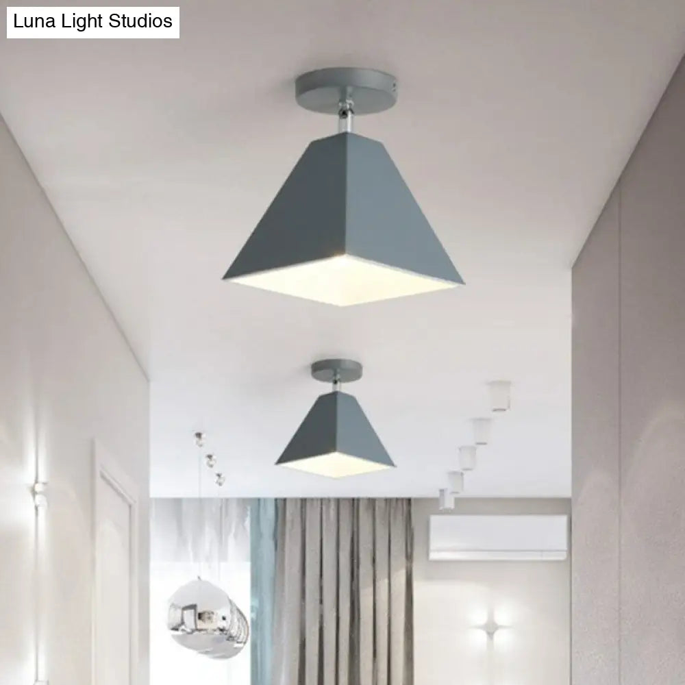 DecorBites™ DecorBites™ Modern Trapezoid Semi Flush Mount Ceiling Light - Single-Bulb Corridor Fixture