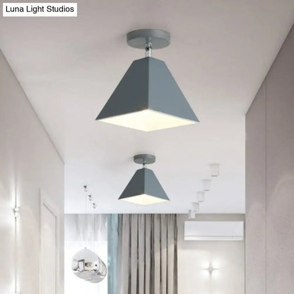 DecorBites™ DecorBites™ Modern Trapezoid Semi Flush Mount Ceiling Light - Single-Bulb Corridor Fixture
