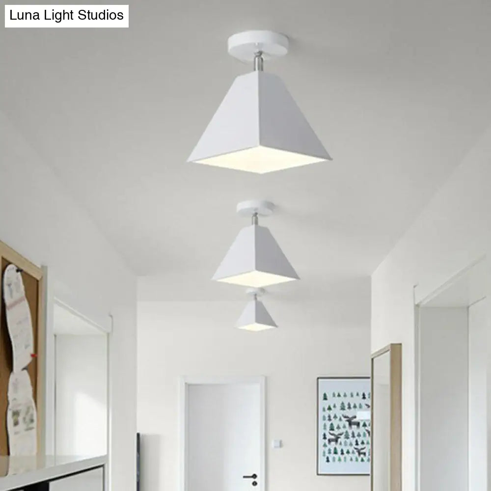 DecorBites™ DecorBites™ Modern Trapezoid Semi Flush Mount Ceiling Light - Single-Bulb Corridor Fixture