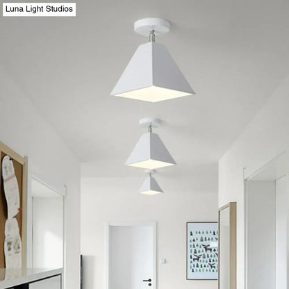 DecorBites™ DecorBites™ Modern Trapezoid Semi Flush Mount Ceiling Light - Single-Bulb Corridor Fixture