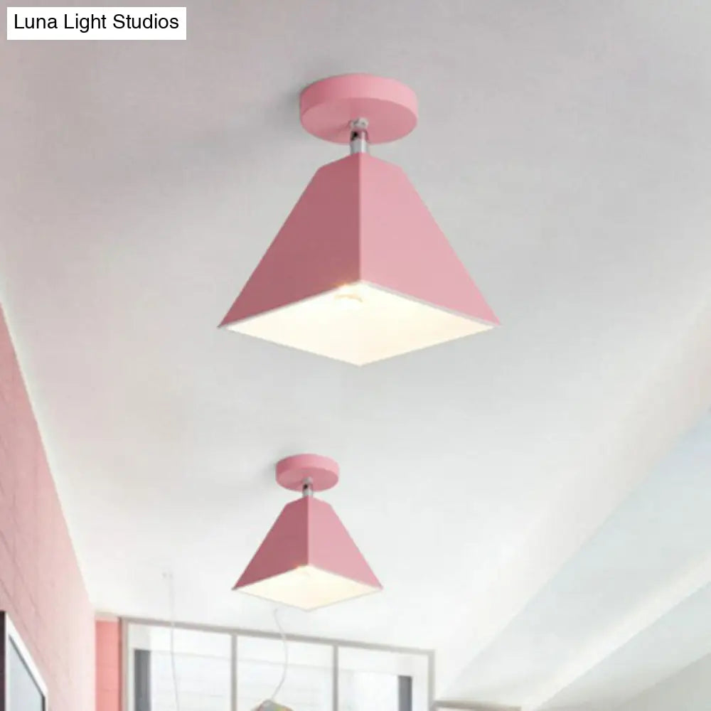 DecorBites™ DecorBites™ Modern Trapezoid Semi Flush Mount Ceiling Light - Single-Bulb Corridor Fixture