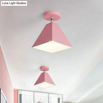 DecorBites™ DecorBites™ Modern Trapezoid Semi Flush Mount Ceiling Light - Single-Bulb Corridor Fixture