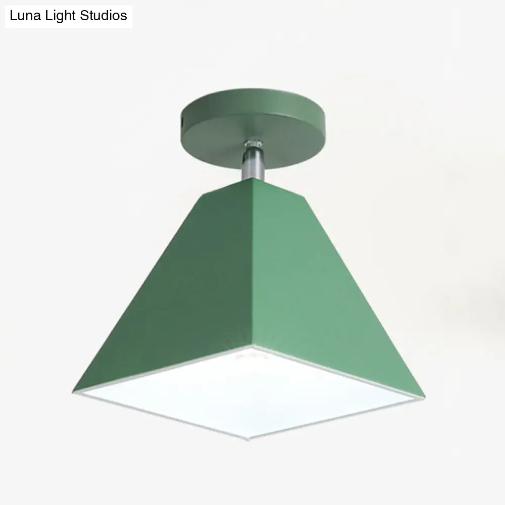 DecorBites™ DecorBites™ Modern Trapezoid Semi Flush Mount Ceiling Light - Single-Bulb Corridor Fixture