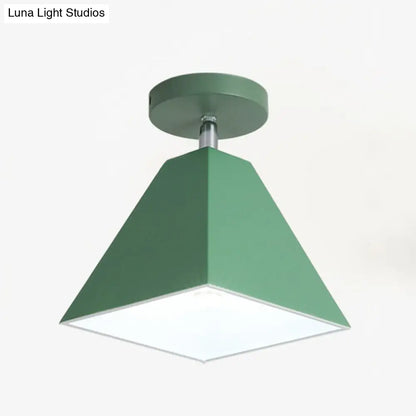 DecorBites™ DecorBites™ Modern Trapezoid Semi Flush Mount Ceiling Light - Single-Bulb Corridor Fixture