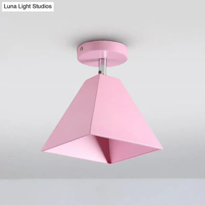 DecorBites™ DecorBites™ Modern Trapezoid Semi Flush Mount Ceiling Light - Single-Bulb Corridor Fixture