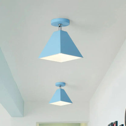 DecorBites™ DecorBites™ Modern Trapezoid Semi Flush Mount Ceiling Light - Single-Bulb Corridor Fixture