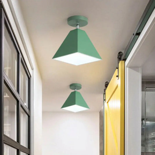 DecorBites™ DecorBites™ Modern Trapezoid Semi Flush Mount Ceiling Light - Single-Bulb Corridor Fixture