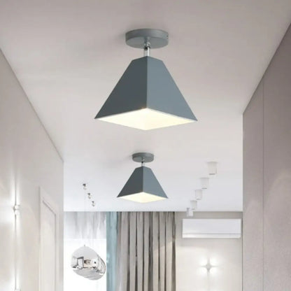 DecorBites™ DecorBites™ Modern Trapezoid Semi Flush Mount Ceiling Light - Single-Bulb Corridor Fixture