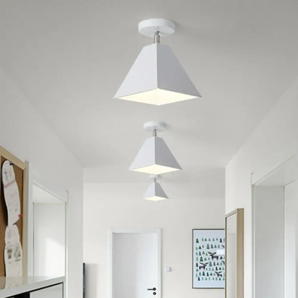 DecorBites™ DecorBites™ Modern Trapezoid Semi Flush Mount Ceiling Light - Single-Bulb Corridor Fixture