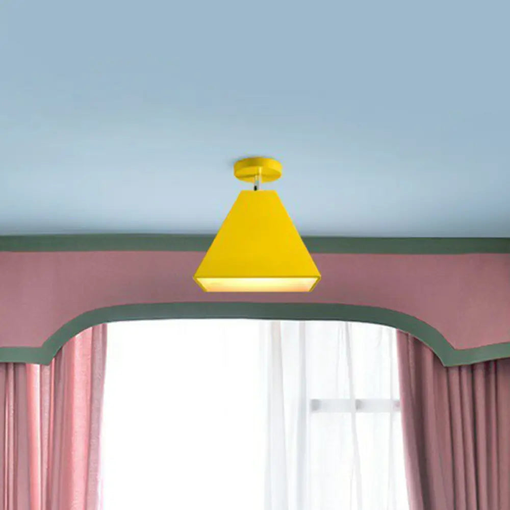 DecorBites™ DecorBites™ Modern Trapezoid Semi Flush Mount Ceiling Light - Single-Bulb Corridor Fixture