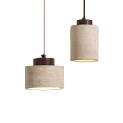 Modern Travertine Stone Pendant Light In Beige - Decorbites