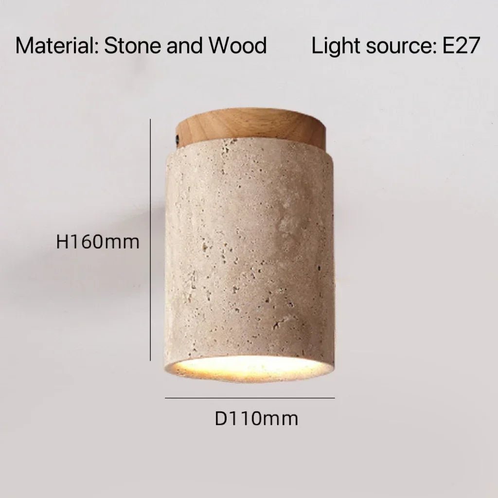 Modern Travertine Stone Pendant Light in White - Decorbites