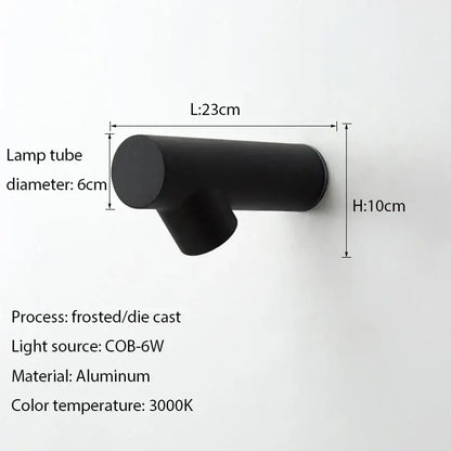 Modern tree branch black frosted aluminum led wall sconce with 6cm tube for living room decorbites led wall light