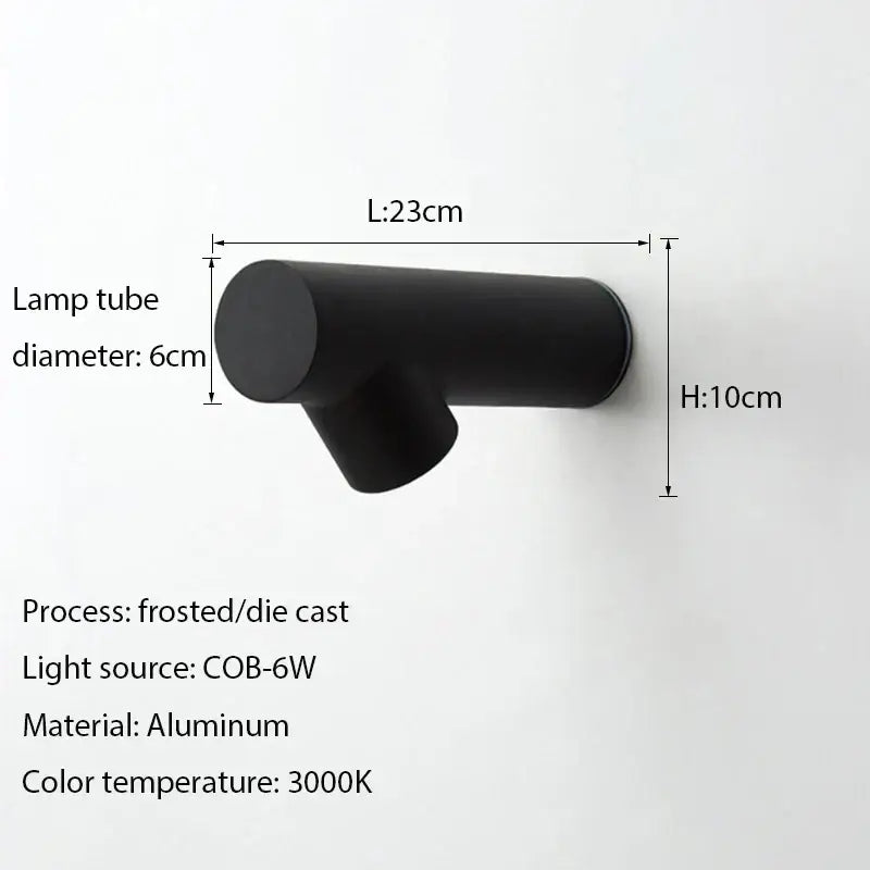 Modern tree branch black frosted aluminum led wall sconce with 6cm tube for living room decorbites led wall light