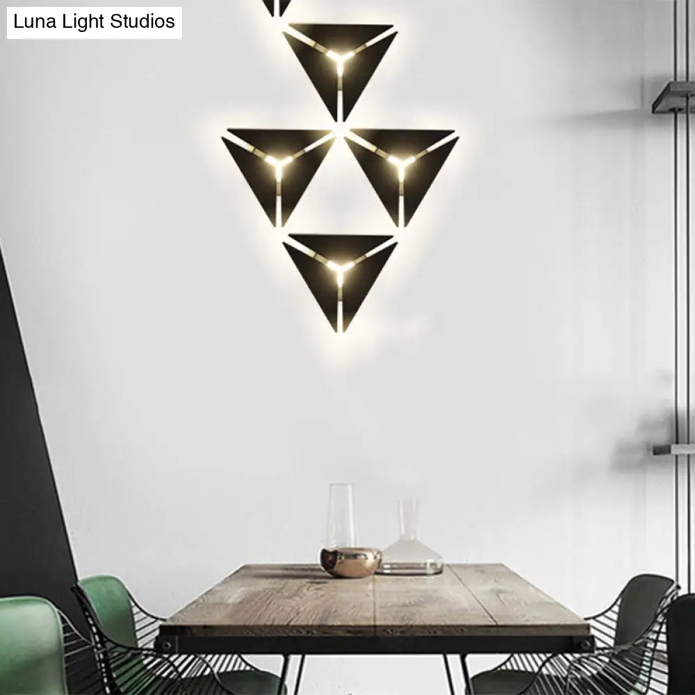 DecorBites™ DecorBites™ Modern Triangle Metal Wall Sconce Light in Gold/Black/White - Warm/White LED - Ideal for Corridor