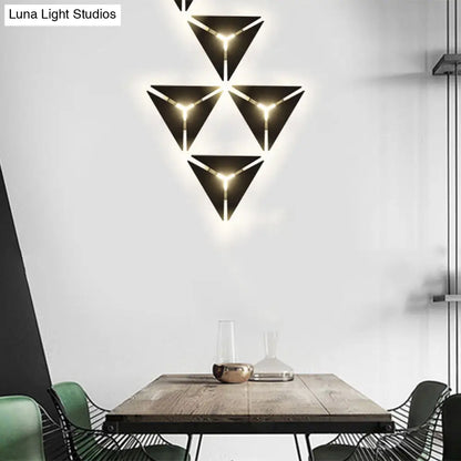 DecorBites™ DecorBites™ Modern Triangle Metal Wall Sconce Light in Gold/Black/White - Warm/White LED - Ideal for Corridor