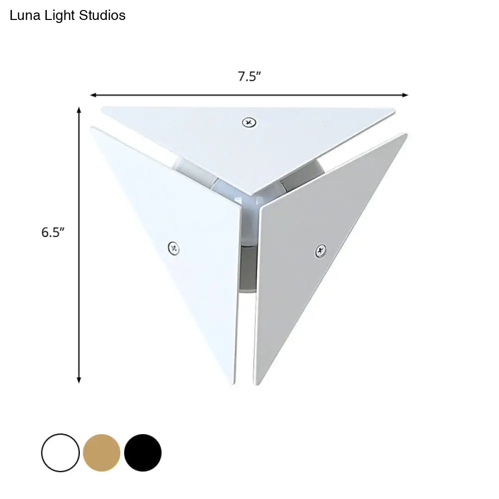 DecorBites™ DecorBites™ Modern Triangle Metal Wall Sconce Light in Gold/Black/White - Warm/White LED - Ideal for Corridor