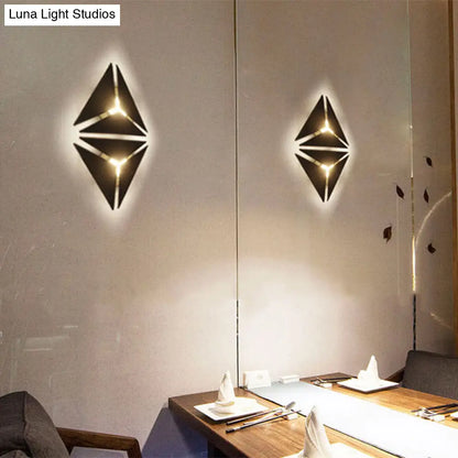 DecorBites™ DecorBites™ Modern Triangle Metal Wall Sconce Light in Gold/Black/White - Warm/White LED - Ideal for Corridor