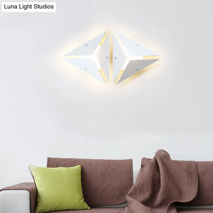 DecorBites™ DecorBites™ Modern Triangle Metal Wall Sconce Light in Gold/Black/White - Warm/White LED - Ideal for Corridor