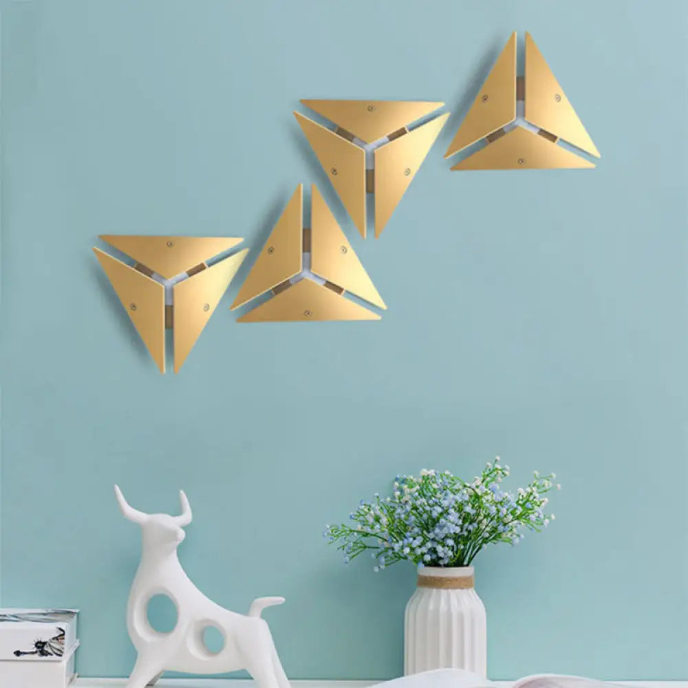 DecorBites™ DecorBites™ Modern Triangle Metal Wall Sconce Light in Gold/Black/White - Warm/White LED - Ideal for Corridor