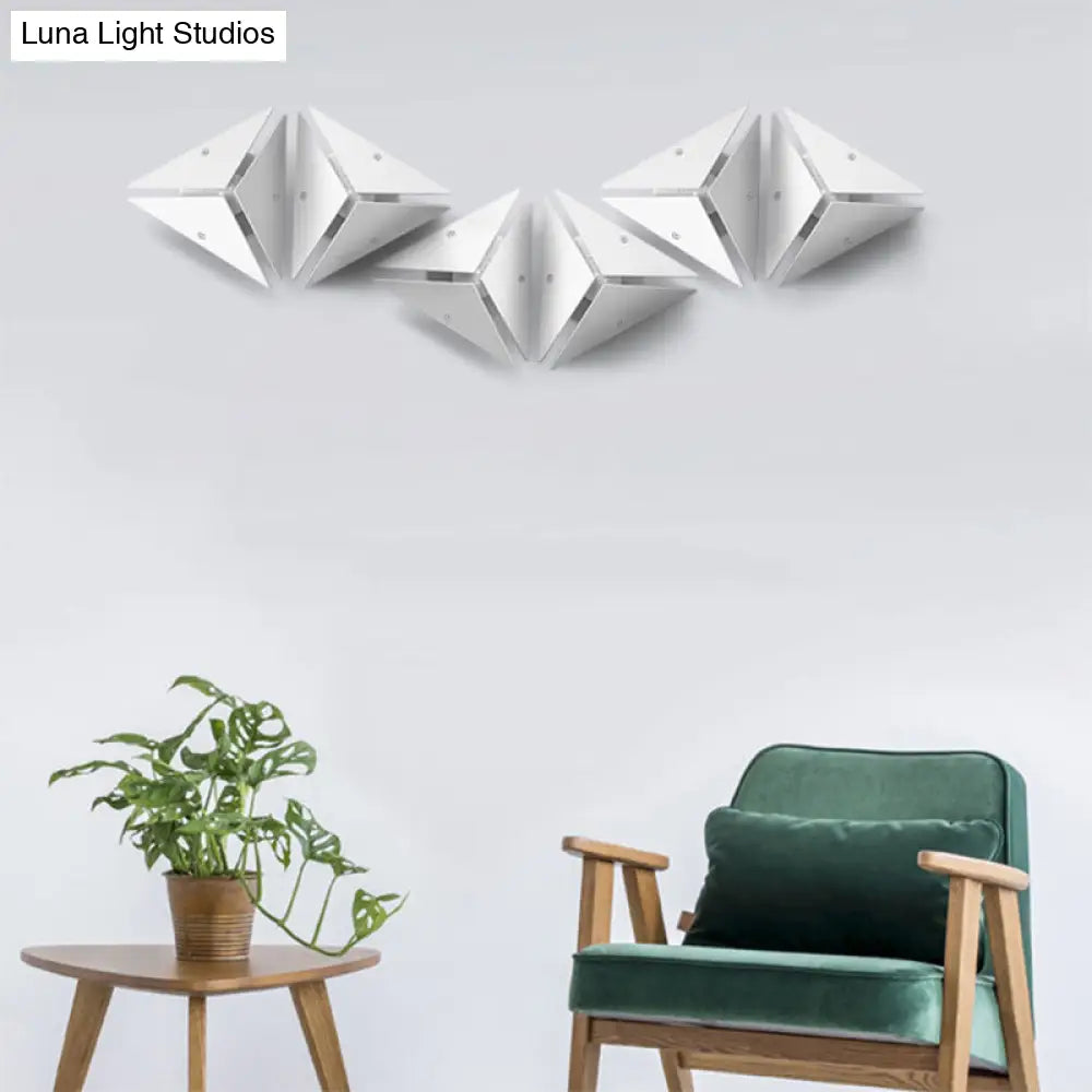 DecorBites™ DecorBites™ Modern Triangle Metal Wall Sconce Light in Gold/Black/White - Warm/White LED - Ideal for Corridor