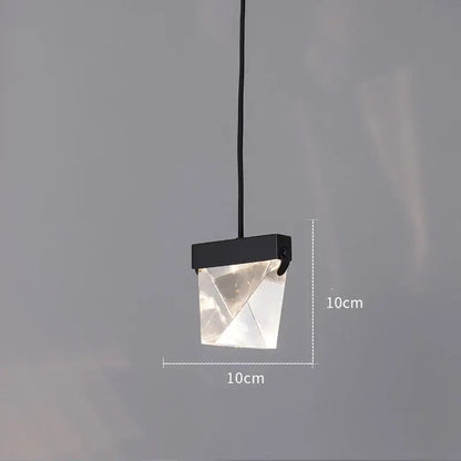 Modern black-framed pendant light with clear geometric crystal shade 10cm for living room decorbites crystal wall sconce