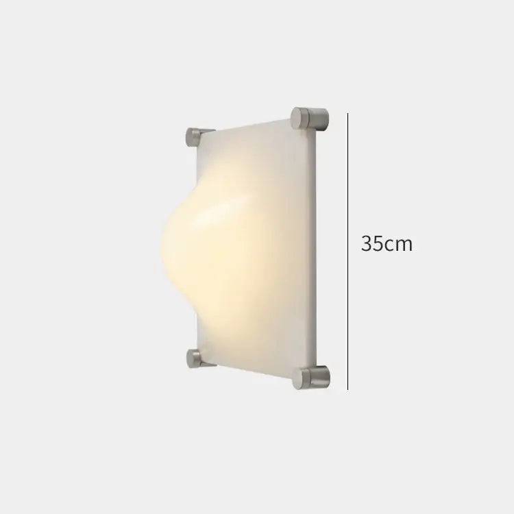 Modern triangular cream style wall lamp with frosted glass shade and brushed metal frame for bedroom decorbites cream style