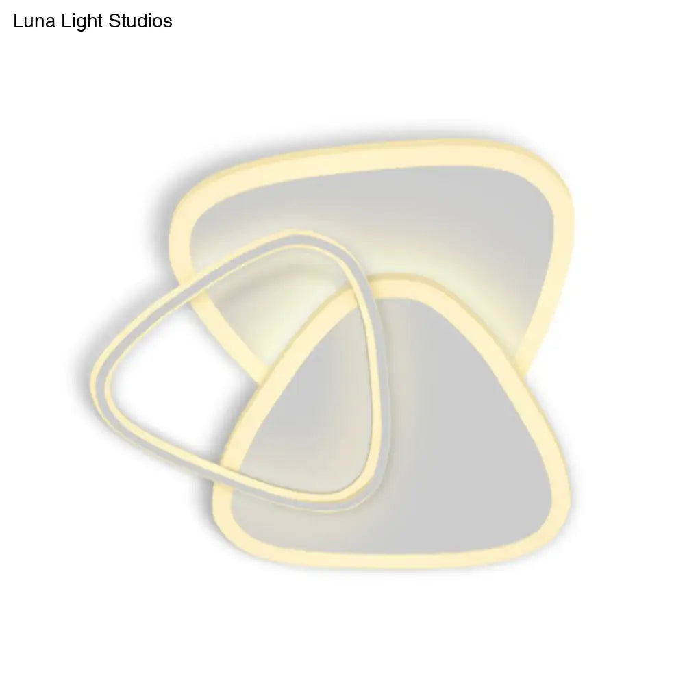 DecorBites™ DecorBites™ Modern Triangular LED Flush Ceiling Light for Bedrooms in White