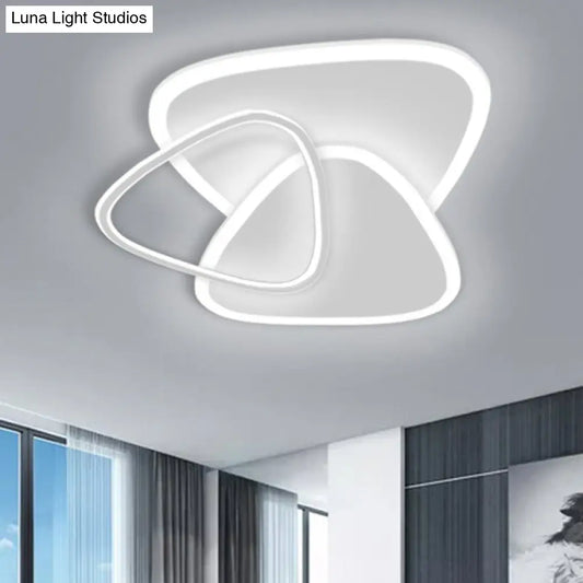 DecorBites™ DecorBites™ Modern Triangular LED Flush Ceiling Light for Bedrooms in White