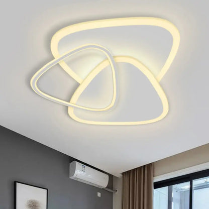 DecorBites™ DecorBites™ Modern Triangular LED Flush Ceiling Light for Bedrooms in White