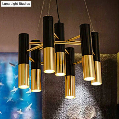 Lámpara de techo tubular moderna - Metal dorado, 7/13/19 luces, luz cálida, para sala de estar