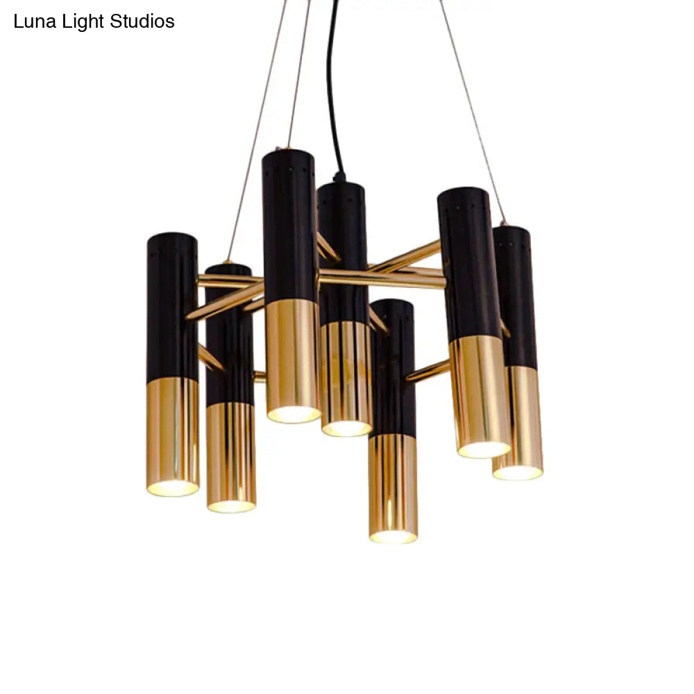 Lámpara de techo tubular moderna - Metal dorado, 7/13/19 luces, luz cálida, para sala de estar
