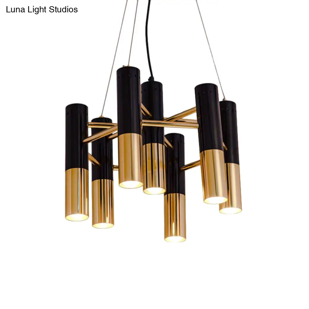 Lámpara de techo tubular moderna - Metal dorado, 7/13/19 luces, luz cálida, para sala de estar