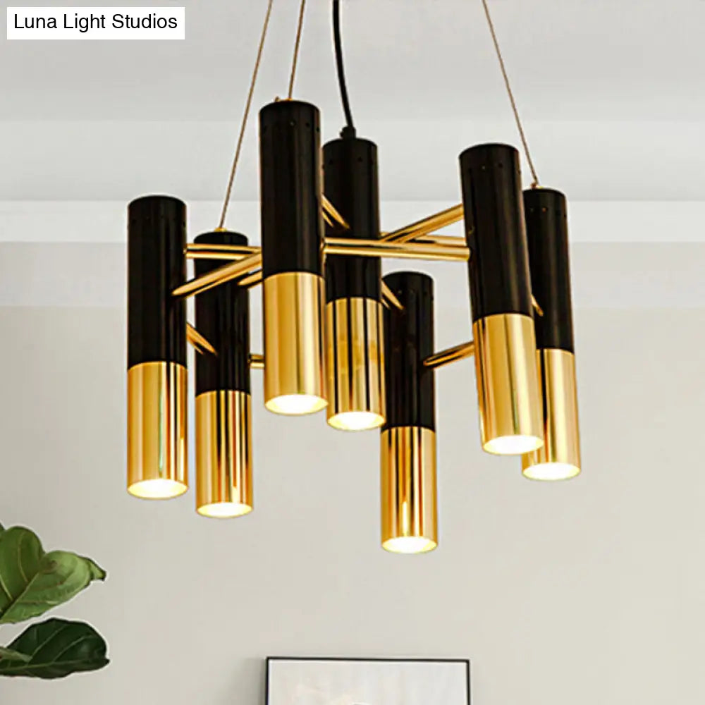 Lámpara de techo tubular moderna - Metal dorado, 7/13/19 luces, luz cálida, para sala de estar