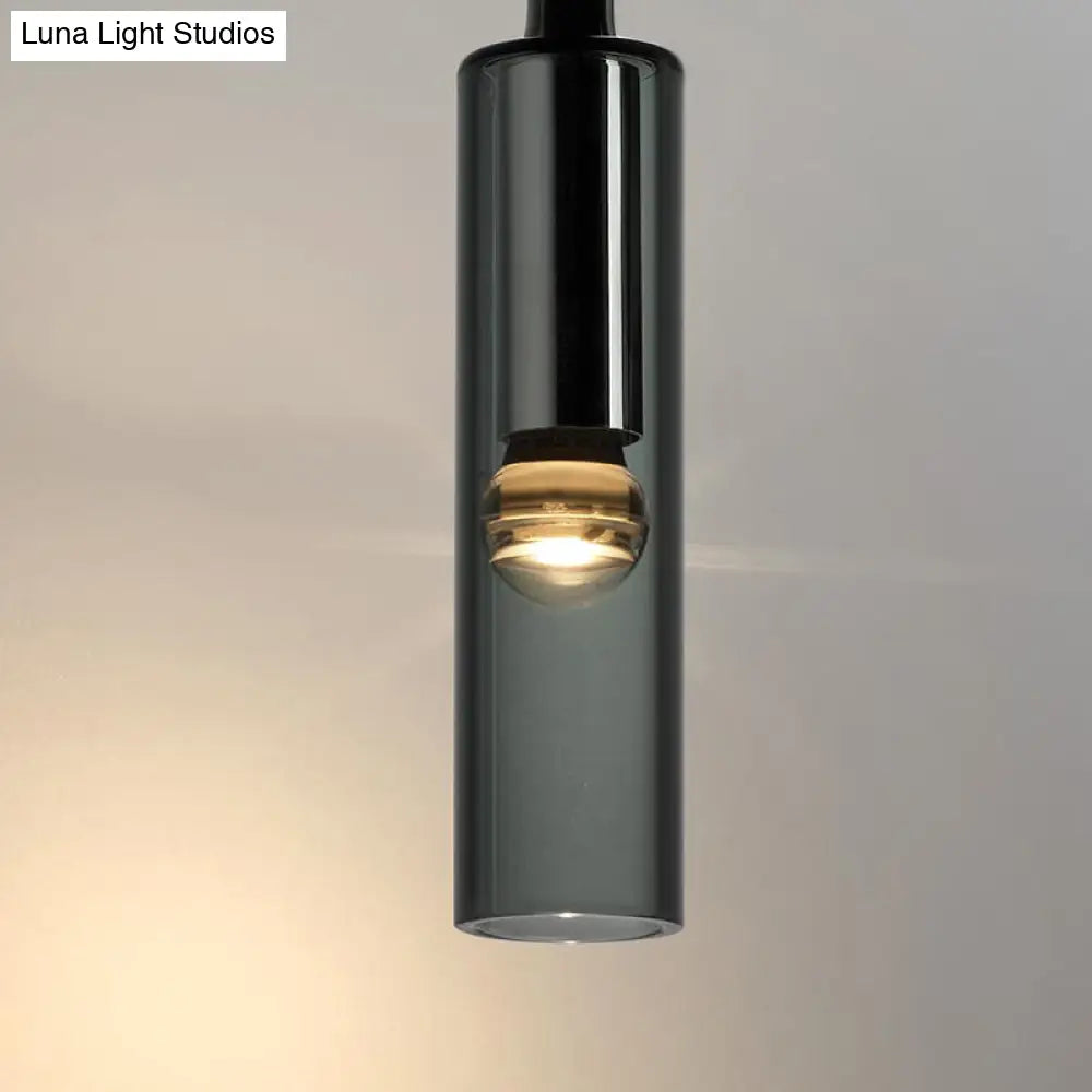 DecorBites™ DecorBites™ Modern Tubular Black Glass Wall Sconce - 1 Light Drop Lamp