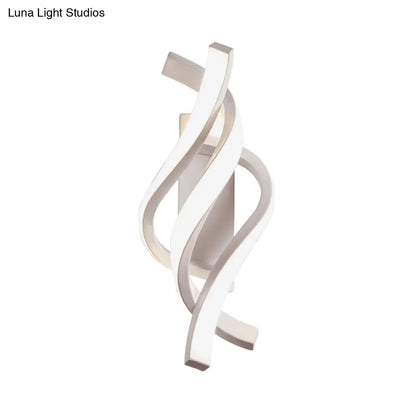 DecorBites™ DecorBites™ Modern Twisted Acrylic LED Wall Sconce Lamp in White with Warm/White Light