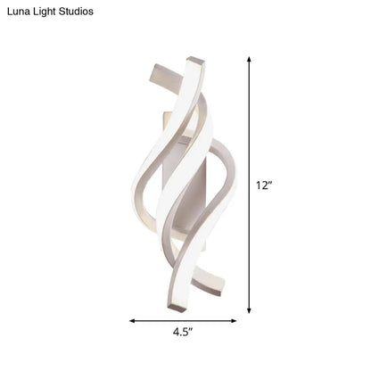 DecorBites™ DecorBites™ Modern Twisted Acrylic LED Wall Sconce Lamp in White with Warm/White Light