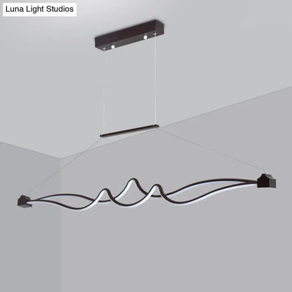 ديكوربايتس™ مصباح سقف LED حديث ملتوي على شكل جزيرة لغرفة الطعام المعدنية المعاصرة