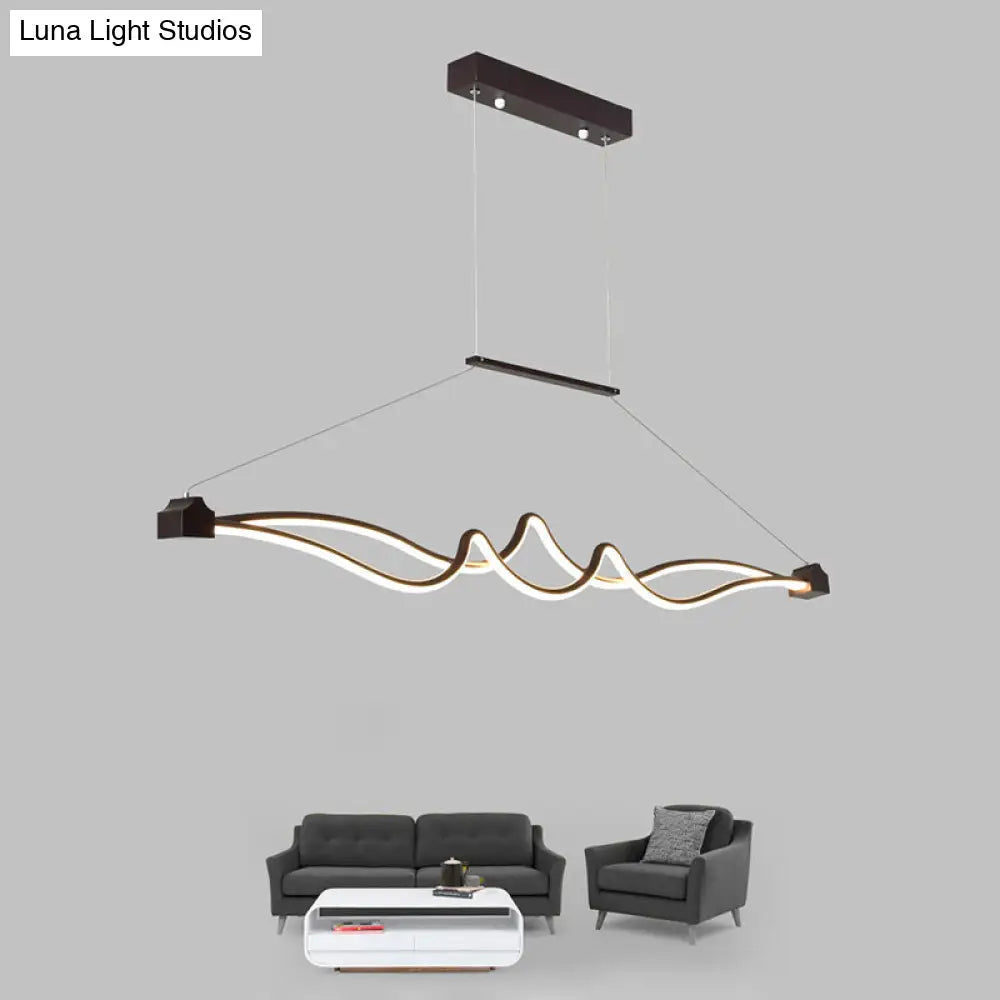 ديكوربايتس™ مصباح سقف LED حديث ملتوي على شكل جزيرة لغرفة الطعام المعدنية المعاصرة