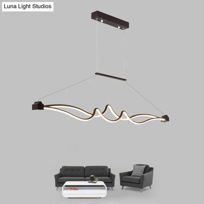 ديكوربايتس™ مصباح سقف LED حديث ملتوي على شكل جزيرة لغرفة الطعام المعدنية المعاصرة