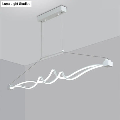 ديكوربايتس™ مصباح سقف LED حديث ملتوي على شكل جزيرة لغرفة الطعام المعدنية المعاصرة