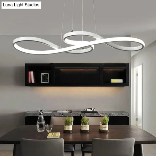 Modern Twisting Chandelier Pendant Light for Restaurants - Elegant Metal Suspended Lighting Fixture