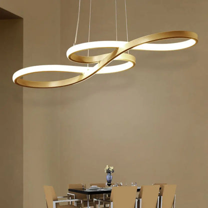 Modern Twisting Chandelier Pendant Light for Restaurants - Elegant Metal Suspended Lighting Fixture